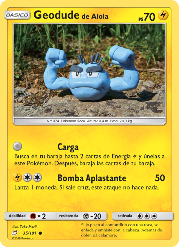 Geodude de Alola 35 — Union de Aliados (Spanish Pokémon TCG card)