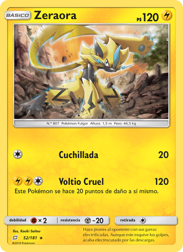 Zeraora 52 — Union de Aliados (Spanish Pokémon TCG card)