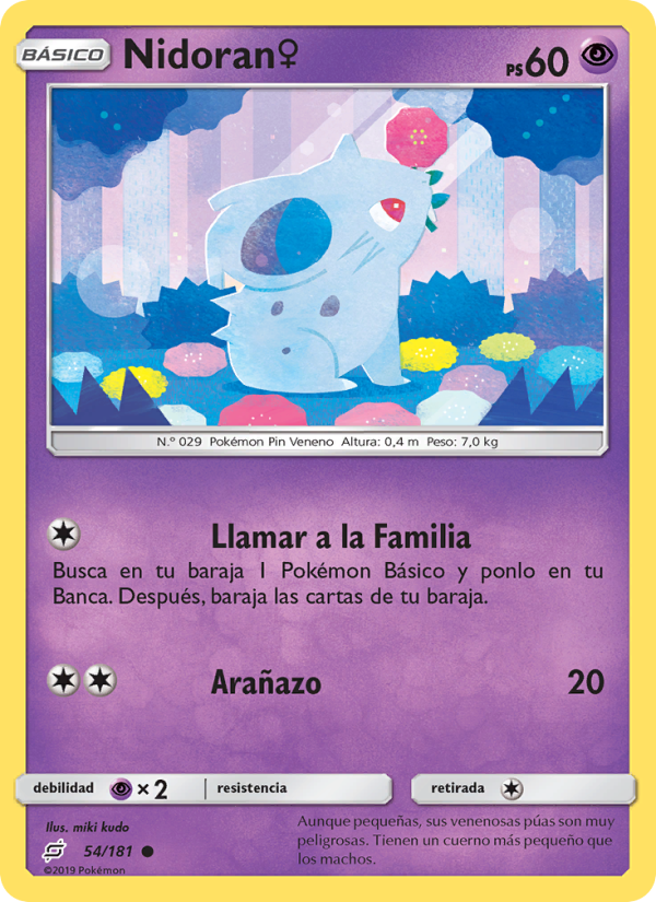 Nidoran♀ 54 — Union de Aliados (Spanish Pokémon TCG card)