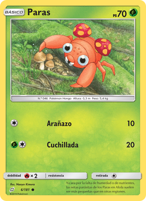 Paras 6 — Union de Aliados (Spanish Pokémon TCG card)