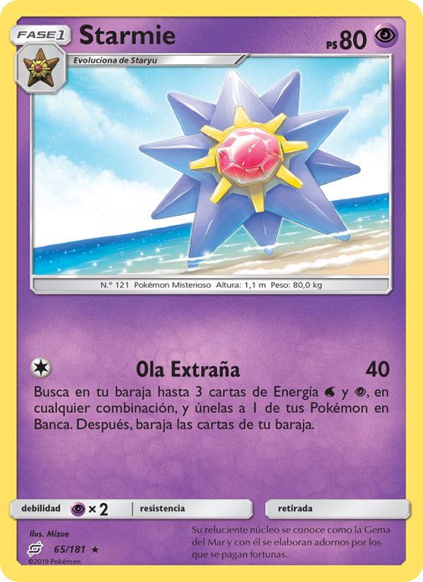 Starmie 65 — Union de Aliados (Spanish Pokémon TCG card)