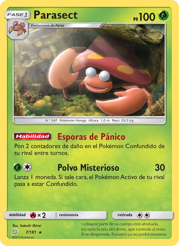 Parasect 7 — Union de Aliados (Spanish Pokémon TCG card)
