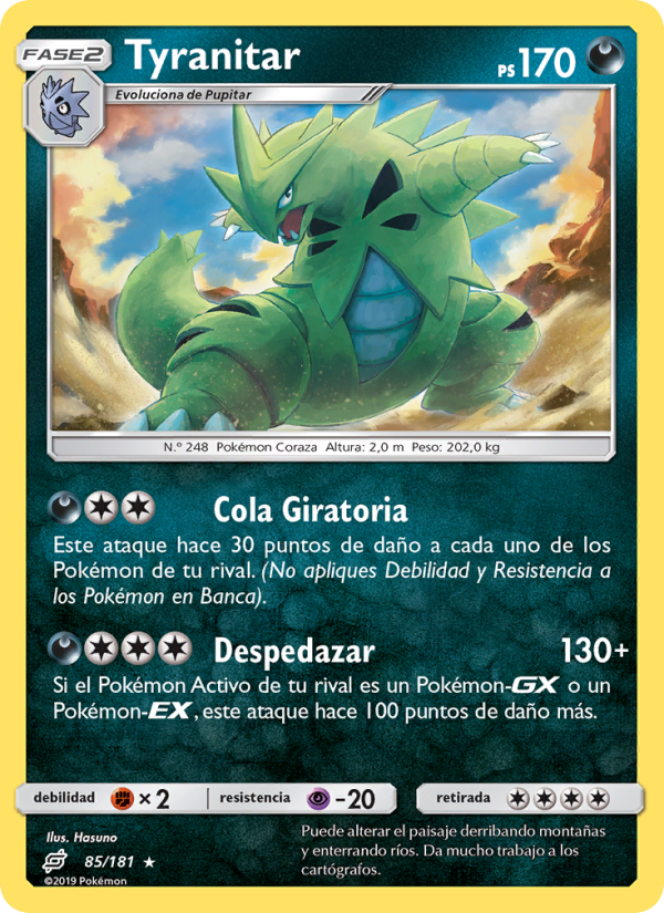 Tyranitar 85 — Union de Aliados (Spanish Pokémon TCG card)