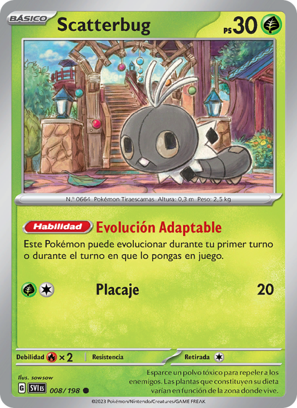 Scatterbug 008 — Escarlata y Púrpura (Spanish Pokémon TCG card)