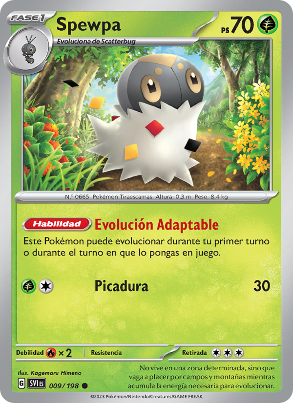 Spewpa 009 — Escarlata y Púrpura (Spanish Pokémon TCG card)