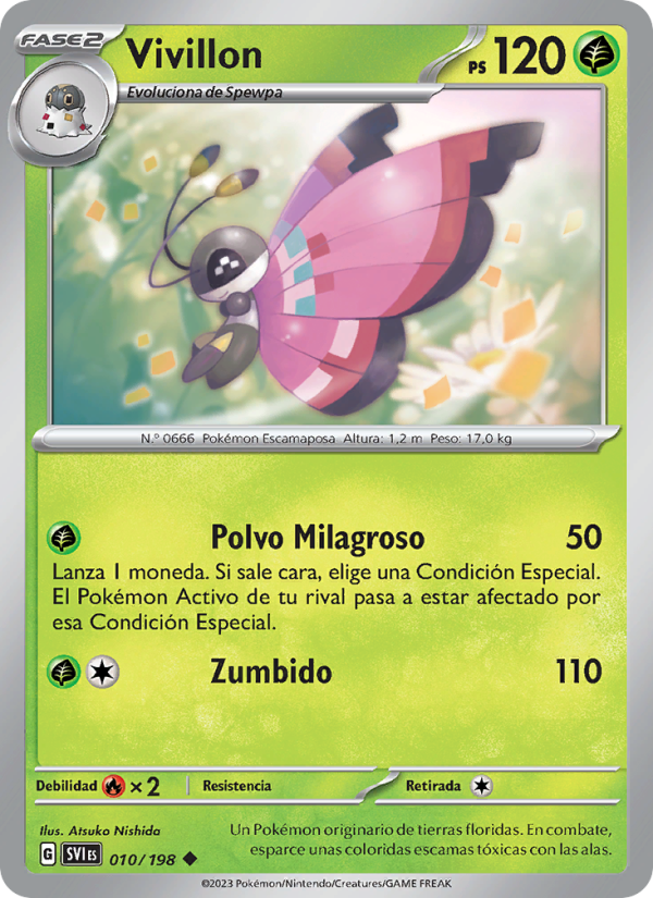 Vivillon 010 — Escarlata y Púrpura (Spanish Pokémon TCG card)