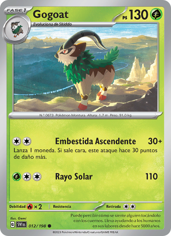 Gogoat 012 — Escarlata y Púrpura (Spanish Pokémon TCG card)