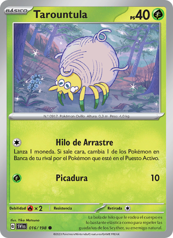 Tarountula 016 — Escarlata y Púrpura (Spanish Pokémon TCG card)