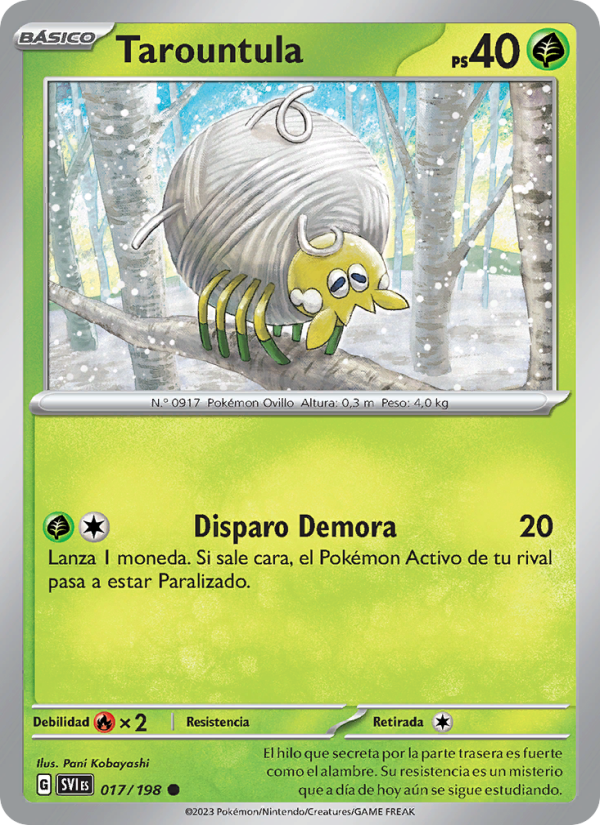 Tarountula 017 — Escarlata y Púrpura (Spanish Pokémon TCG card)