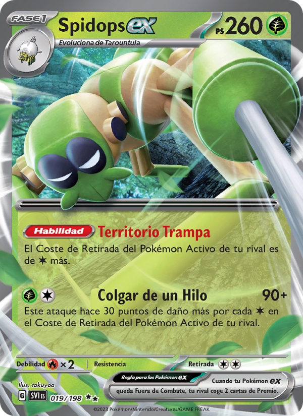 Spidops ex 019 — Escarlata y Púrpura (Spanish Pokémon TCG card)
