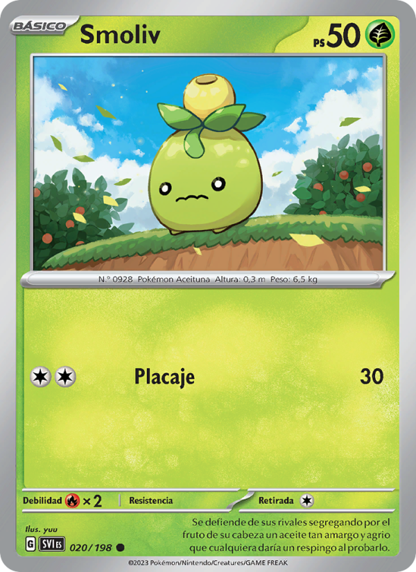 Smoliv 020 — Escarlata y Púrpura (Spanish Pokémon TCG card)