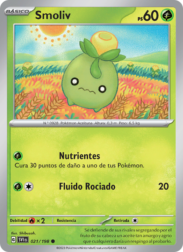 Smoliv 021 — Escarlata y Púrpura (Spanish Pokémon TCG card)