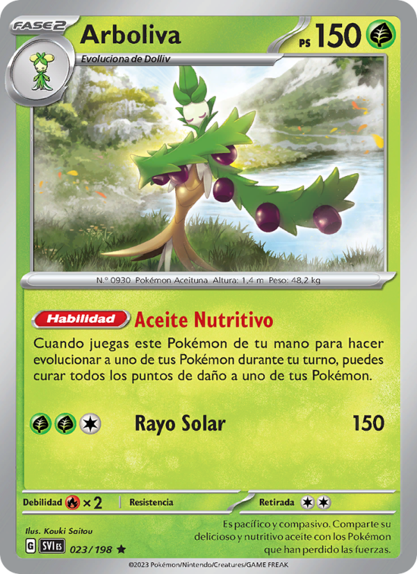 Arboliva 023 — Escarlata y Púrpura (Spanish Pokémon TCG card)