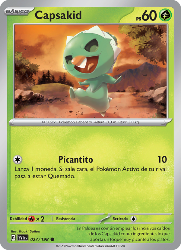 Capsakid 027 — Escarlata y Púrpura (Spanish Pokémon TCG card)
