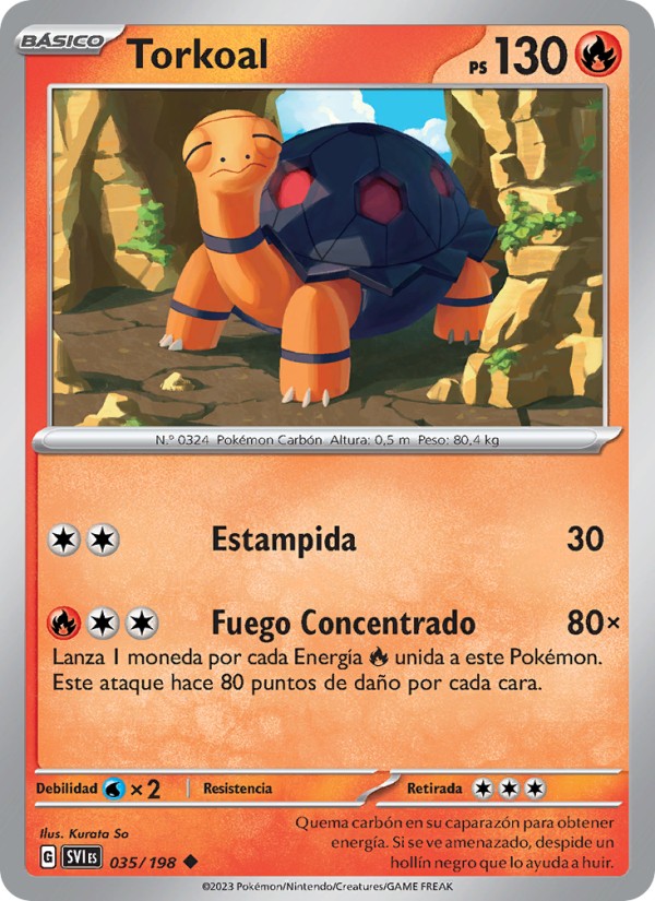 Torkoal 035 — Escarlata y Púrpura (Spanish Pokémon TCG card)