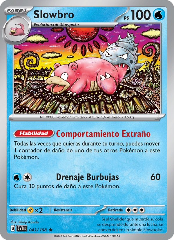 Slowbro 043 — Escarlata y Púrpura (Spanish Pokémon TCG card)