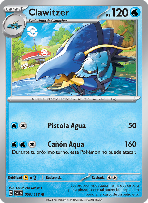 Clawitzer 050 — Escarlata y Púrpura (Spanish Pokémon TCG card)