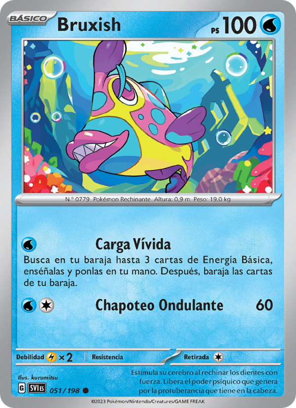 Bruxish 051 — Escarlata y Púrpura (Spanish Pokémon TCG card)