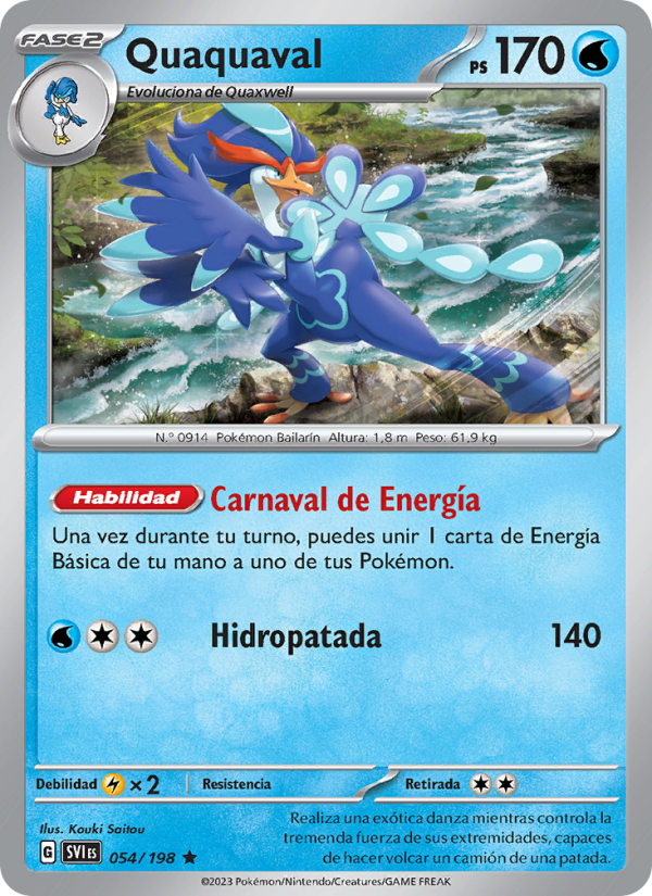 Quaquaval 054 — Escarlata y Púrpura (Spanish Pokémon TCG card)