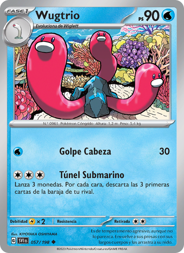 Wugtrio 057 — Escarlata y Púrpura (Spanish Pokémon TCG card)
