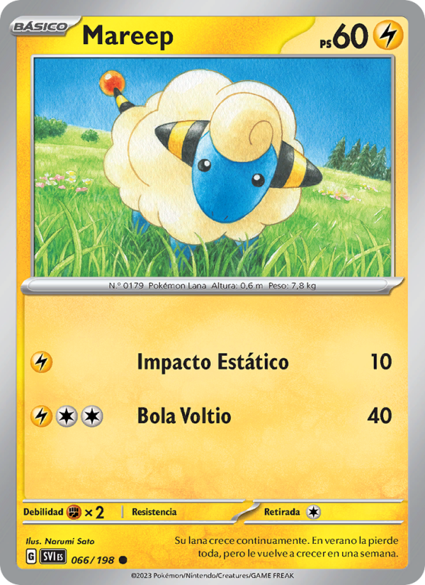 Mareep 066 — Escarlata y Púrpura (Spanish Pokémon TCG card)
