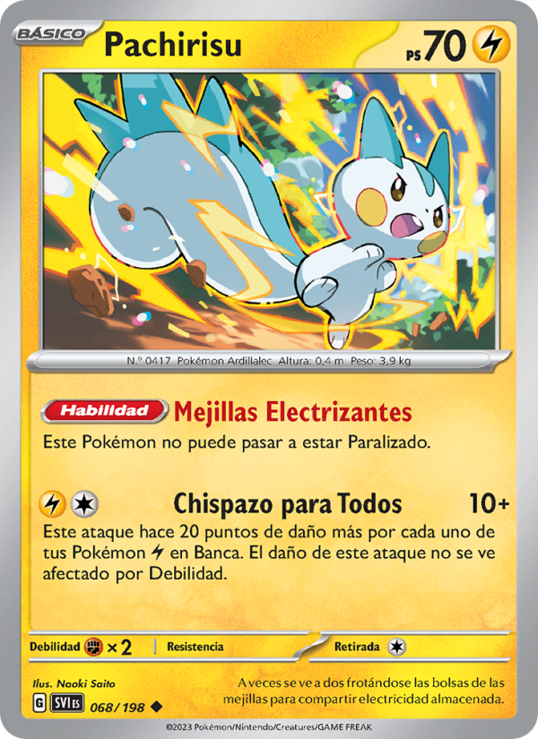Pachirisu 068 — Escarlata y Púrpura (Spanish Pokémon TCG card)