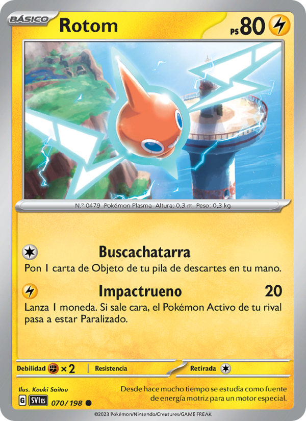 Rotom 070 — Escarlata y Púrpura (Spanish Pokémon TCG card)