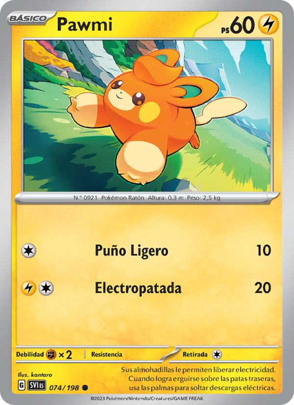 Pawmi 074 — Escarlata y Púrpura (Spanish Pokémon TCG card)