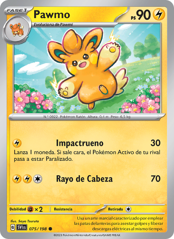 Pawmo 075 — Escarlata y Púrpura (Spanish Pokémon TCG card)