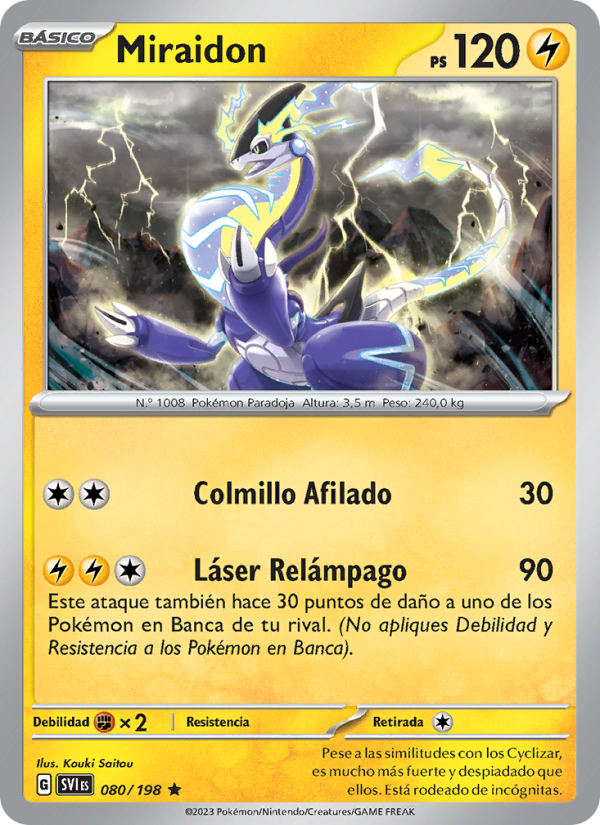 Miraidon 080 — Escarlata y Púrpura (Spanish Pokémon TCG card)