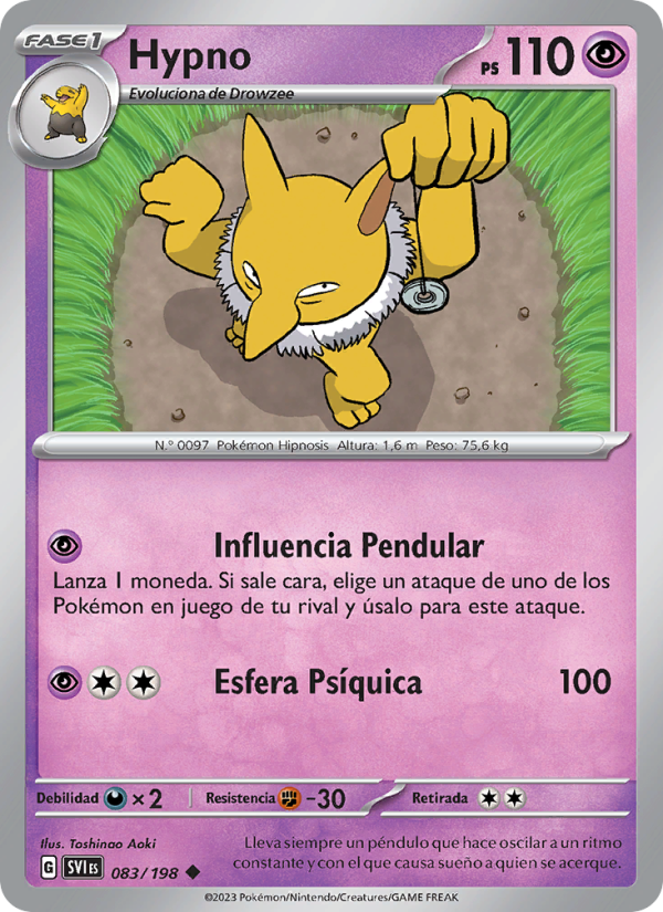 Hypno 083 — Escarlata y Púrpura (Spanish Pokémon TCG card)