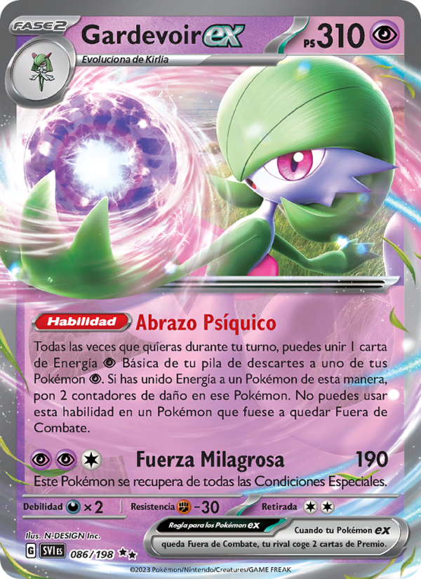 Gardevoir ex 086 — Escarlata y Púrpura (Spanish Pokémon TCG card)