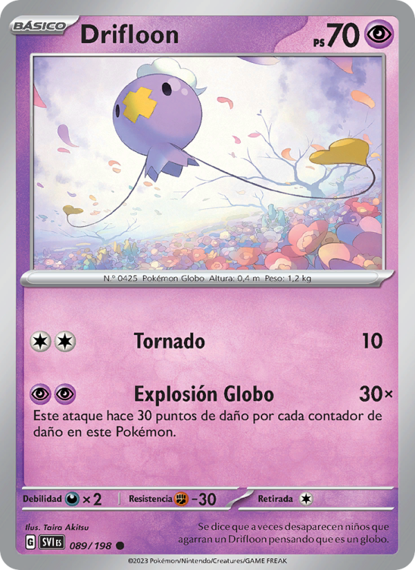 Drifloon 089 — Escarlata y Púrpura (Spanish Pokémon TCG card)