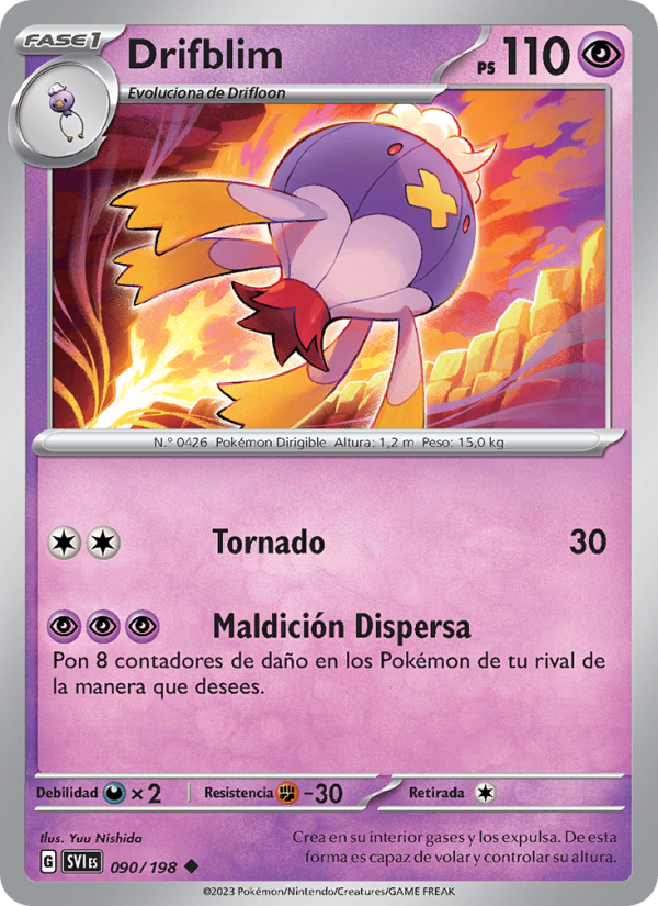 Drifblim 090 — Escarlata y Púrpura (Spanish Pokémon TCG card)