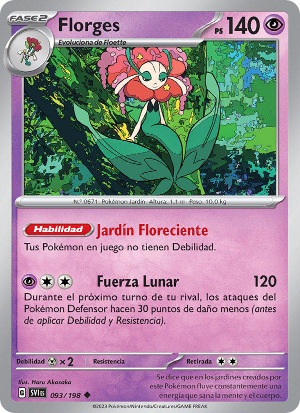 Florges 093 — Escarlata y Púrpura (Spanish Pokémon TCG card)