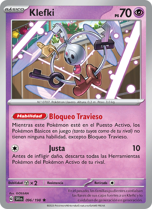 Klefki 096 — Escarlata y Púrpura (Spanish Pokémon TCG card)