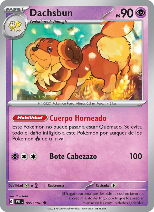 Dachsbun 099 — Escarlata y Púrpura (Spanish Pokémon TCG card)