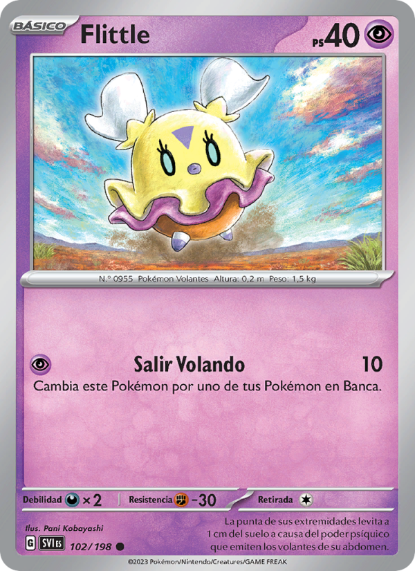 Flittle 102 — Escarlata y Púrpura (Spanish Pokémon TCG card)