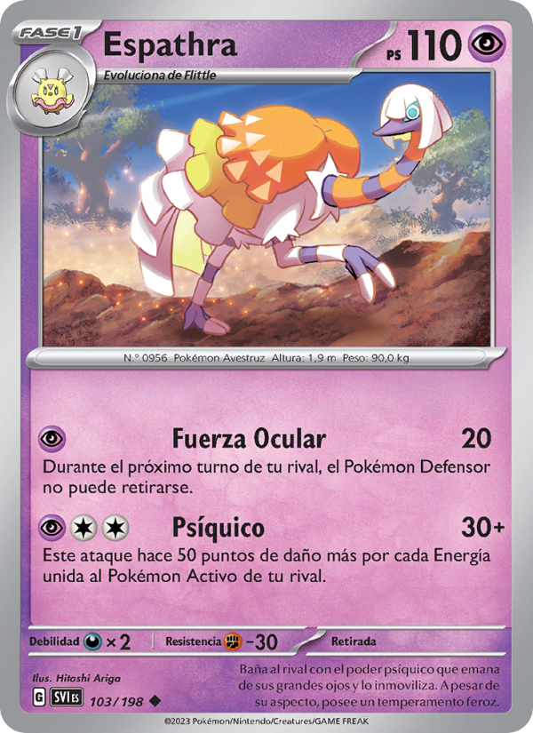 Espathra 103 — Escarlata y Púrpura (Spanish Pokémon TCG card)
