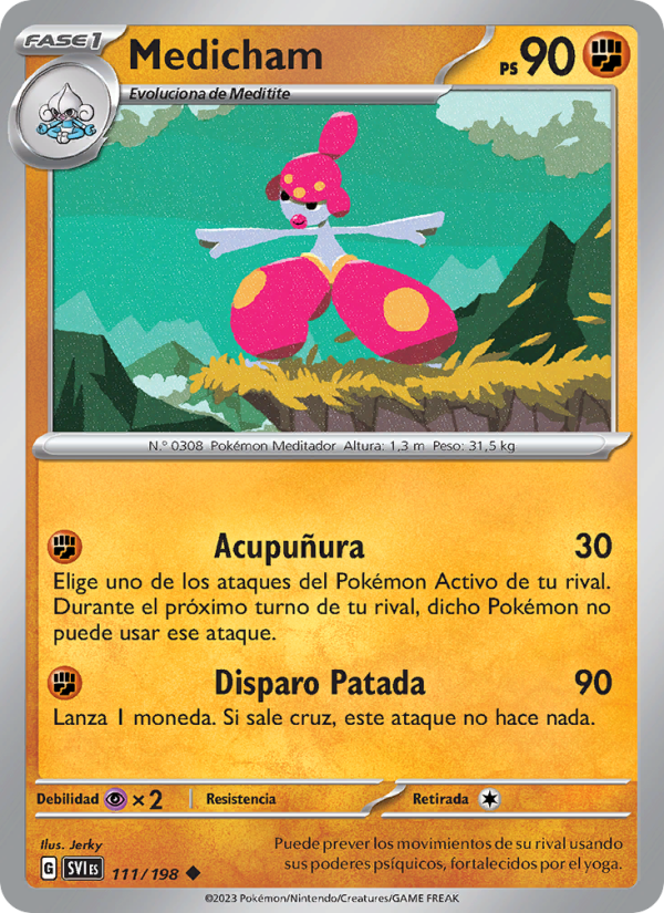 Medicham 111 — Escarlata y Púrpura (Spanish Pokémon TCG card)