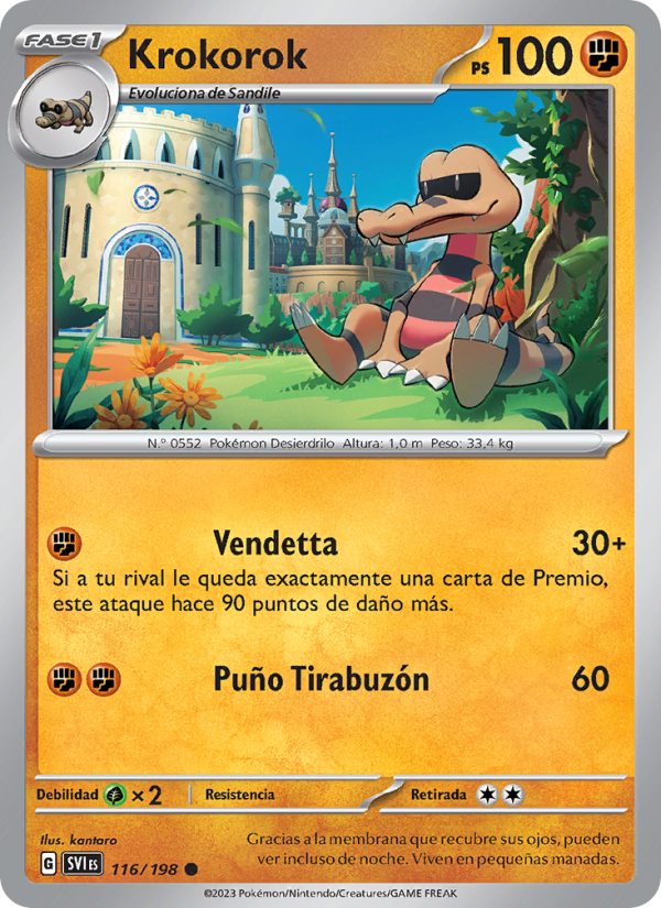 Krokorok 116 — Escarlata y Púrpura (Spanish Pokémon TCG card)