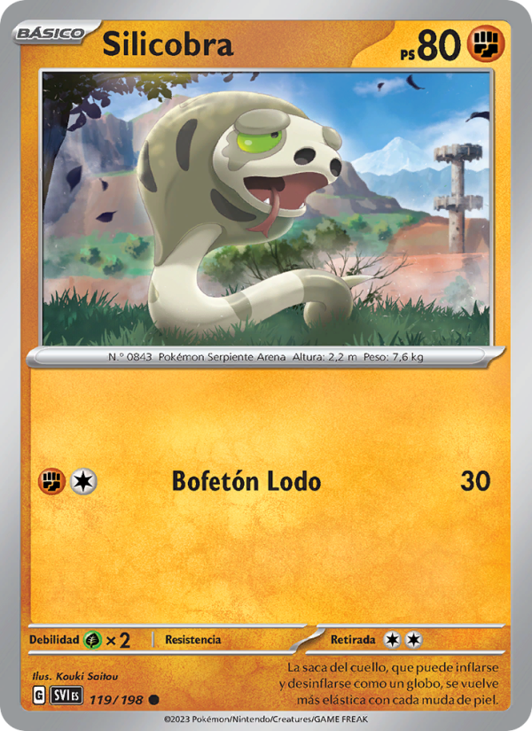 Silicobra 119 — Escarlata y Púrpura (Spanish Pokémon TCG card)