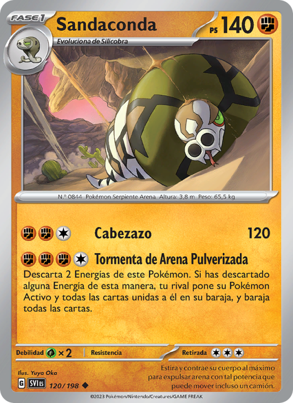Sandaconda 120 — Escarlata y Púrpura (Spanish Pokémon TCG card)