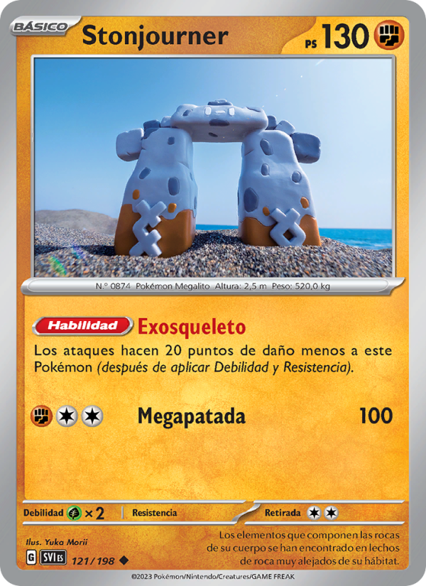 Stonjourner 121 — Escarlata y Púrpura (Spanish Pokémon TCG card)