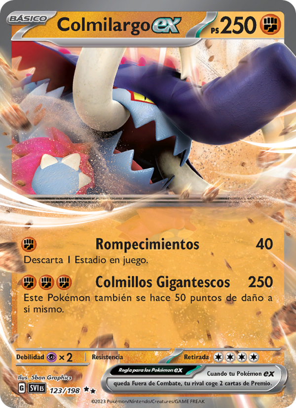 Colmilargo ex 123 — Escarlata y Púrpura (Spanish Pokémon TCG card)