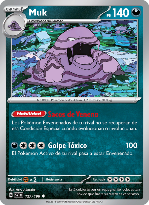 Muk 127 — Escarlata y Púrpura (Spanish Pokémon TCG card)