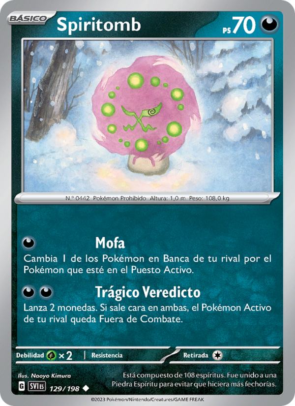 Spiritomb 129 — Escarlata y Púrpura (Spanish Pokémon TCG card)
