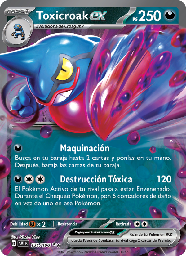 Toxicroak ex 131 — Escarlata y Púrpura (Spanish Pokémon TCG card)