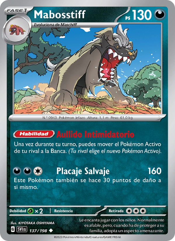 Mabosstiff 137 — Escarlata y Púrpura (Spanish Pokémon TCG card)