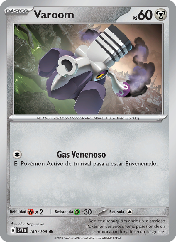 Varoom 140 — Escarlata y Púrpura (Spanish Pokémon TCG card)